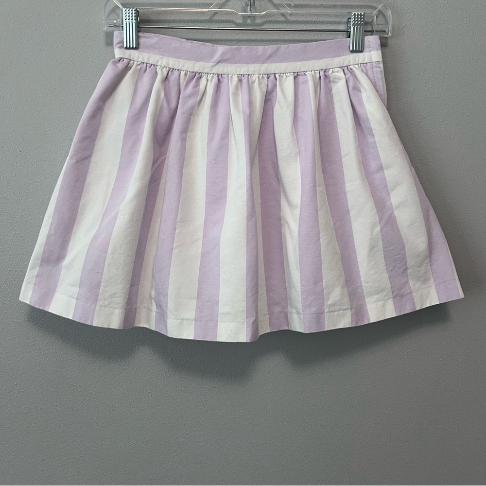 Janie and Jack White/Purple Striped Cotton Skirt Size 8